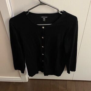 Cable & Gauge Black Cardigan with Gold Buttons